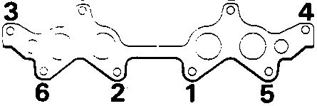 Car engine valve cover gasket layout diagram with numbered mounting points