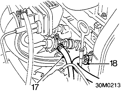 Diagram showing breather hose, brake servo hose, and ECU vacuum pipe connections on the inlet manifold