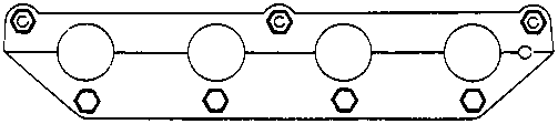 Diagram showing tightening sequence for inlet manifold bolts and nuts, numbered 1 through 6