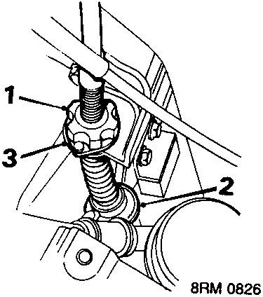 Diagram showing clutch cable connection to release lever with callout numbers 1, 2, and 3