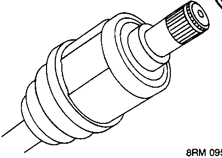 Diagram of a drive shaft end with a circlip (part 12) shown removed or in position.