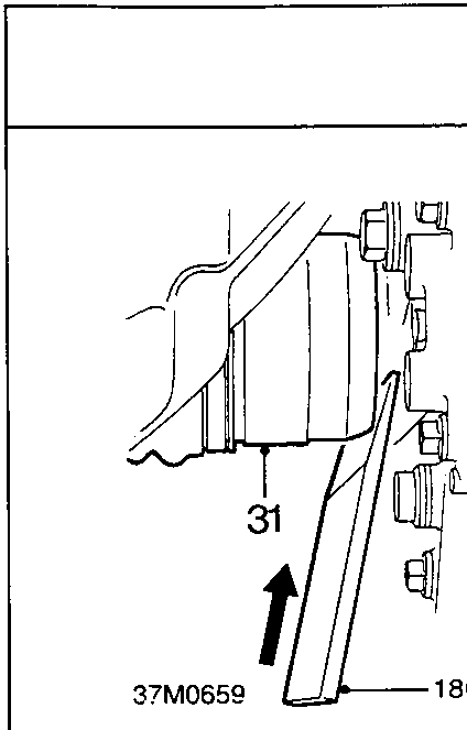 Diagram showing drive shaft release point with callout 31 and tool 18G 1578