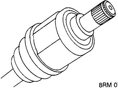Diagram of a drive shaft end with a circlip labeled 14