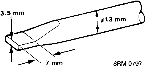 Diagram of a screwdriver tip with dimensions 3.5 mm, 7 mm, and diameter φ13 mm