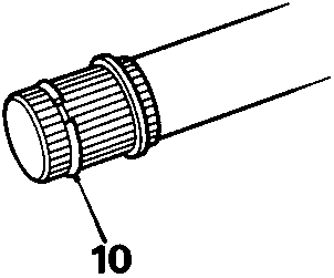 Close-up of drive shaft end with callout number 10 pointing to a circlip