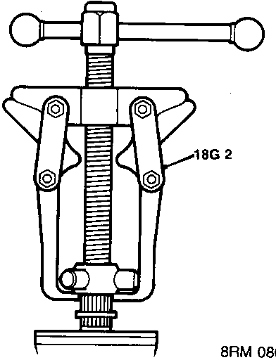 Pulling tool 18G 2 removing spider from shaft