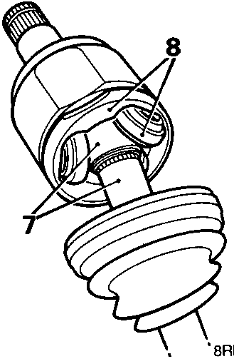 Inner joint assembly showing spider and bearing relationships