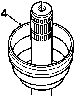 Shaft with stopper ring and gaiter being withdrawn