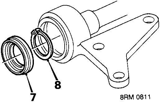 Diagram showing stopper ring, spider, and circlip assembly on shaft
