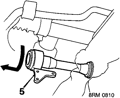 Diagram showing rotation of shaft to release from gearbox