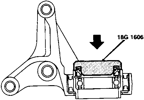 Diagram showing tool 18G 1606 pressing an inner seal into a housing.