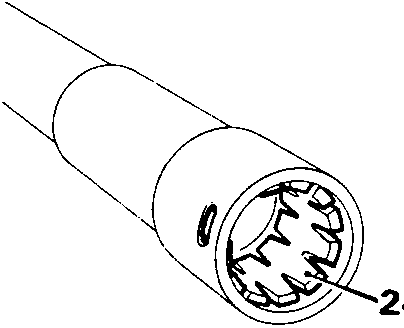 Cross-section view of rack tube showing support bush (part 24) inside.