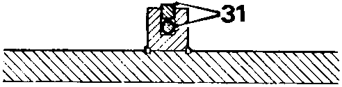 Diagram showing component 31, a lockstop assembly on a rack tube.