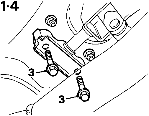 Diagram showing front anti-roll bar mounting bracket with callout number 3