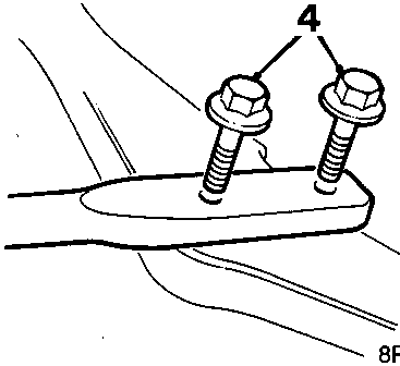 Diagram showing two bolts labeled 4 securing a tie rod to the lower arm