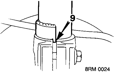 Diagram showing damper top mounting with callout number 9