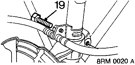 Diagram showing bolt hub to damper with callout number 19