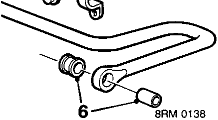 Shows fuel line connector assembly with part number 8RM 0138