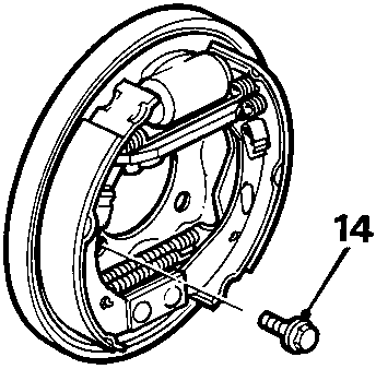 Diagram showing backplate assembly with bolt 14 being removed from stub axle