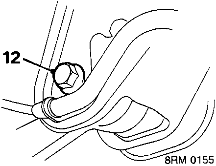 Diagram showing bolt (12) connecting lower arm to body