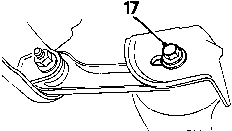 Diagram showing compensator arm connection to body with callout number 17