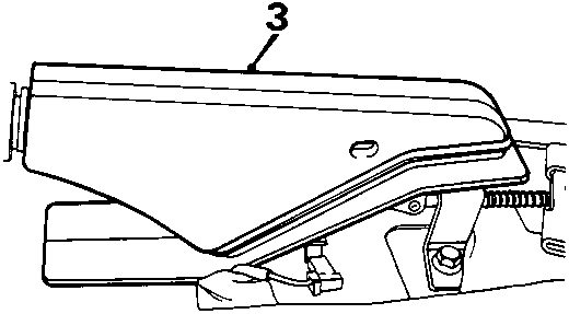 Diagram showing the handbrake lever and high centre console assembly with callout number 3