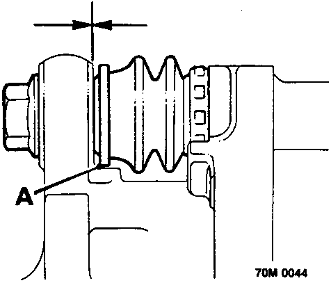 Diagram showing guide pin flats labeled A on a brake caliper assembly