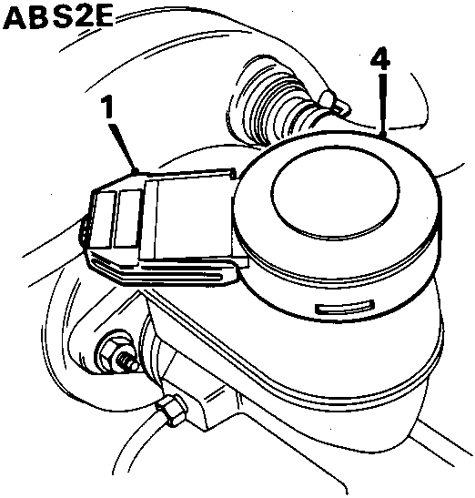 ABS brake sensor assembly with wiring and mounting details
