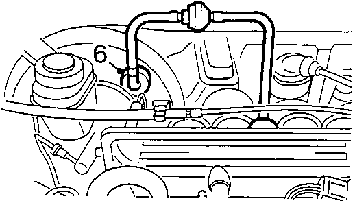 Diagram showing hose adaptor on servo body