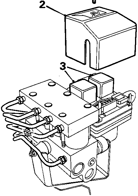 Diagram showing screw securing relay cover to ECU and relay cover being removed from ECU