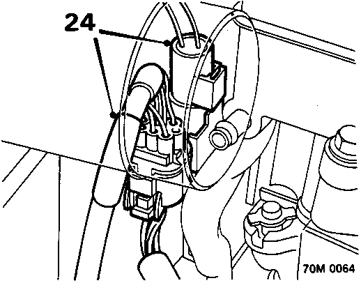 Diagram of modulator wiring harness showing multiplug 24
