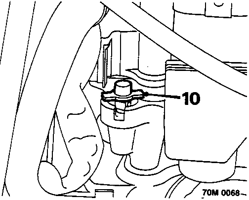 Diagram showing component 10, the modulator bleed screw area with protective cap