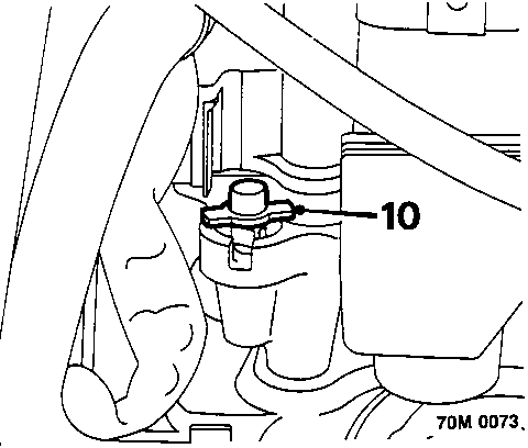 Diagram showing modulator bleed screw and protective cap labeled 10