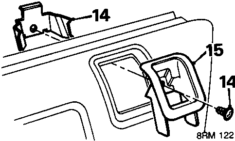 Diagram of interior locking button bezel and securing screw