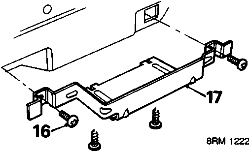 Diagram of arm rest bracket and retaining studs on the door trim pad