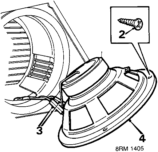Speaker housing removal, callouts 2, 3, 4