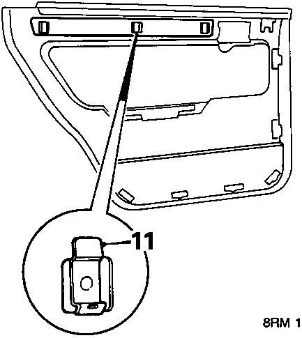 Diagram showing release of clips and removal of door capping inserts