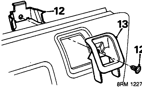 Diagram showing removal of screw and clip securing interior locking button bezel