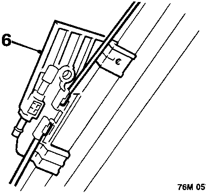 Diagram showing component 6, a lifting plate assembly with cable routing details.