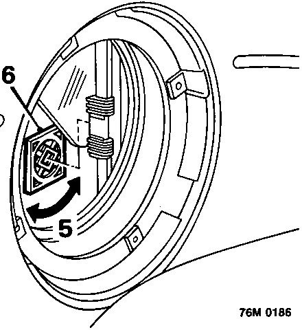 Diagram showing disengaging square locking plate from regulator spigot through speaker aperture