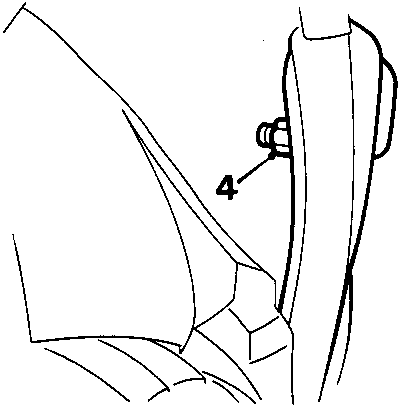 Diagram showing bumper attachment point with callout number 4
