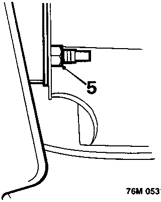 Diagram showing bumper mounting point with callout number 5