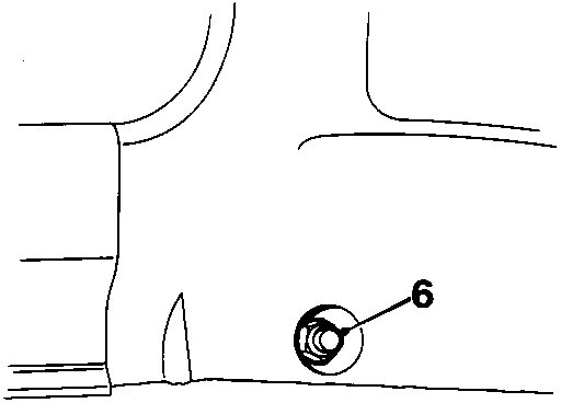 Diagram showing the rear bumper area with a callout number 6 pointing to a nut securing the bumper to the body.