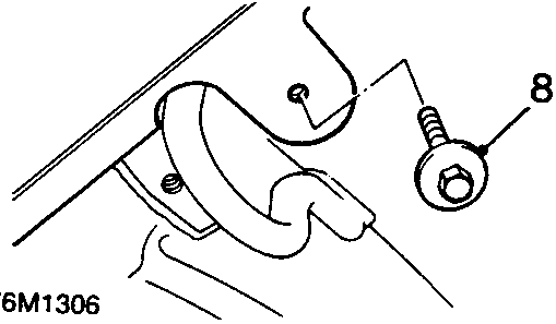 Detail showing bolt (8) securing centre of bumper to body