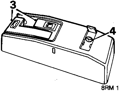 Diagram showing the removal of a screw (labeled 4) from the luggage compartment lid release control knob area