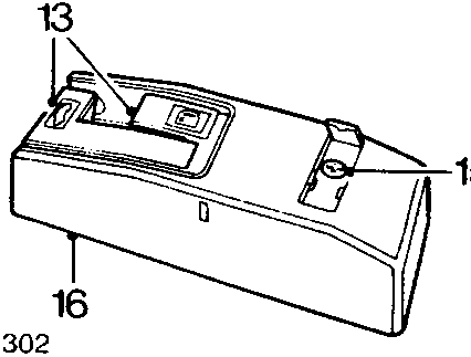 Diagram showing control cable housing with callout numbers 15 and 16