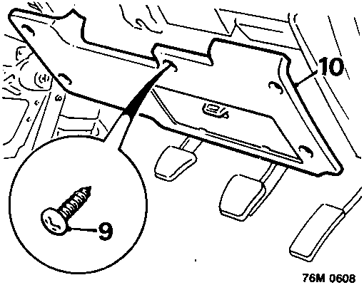 Diagram showing removal of lower panel screws and the lower panel itself