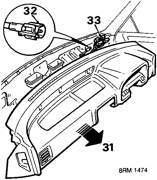 Diagram showing pulling fascia forward, disconnecting cable from speedometer, disconnecting multiplugs, and removing fascia panel assembly with assistant