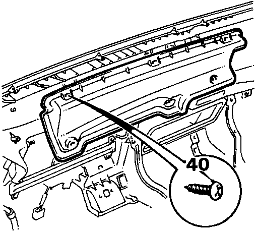 Diagram showing removal of L.H. demister duct secured by 6 screws, identified as part 40. Reference 8RM 1480.