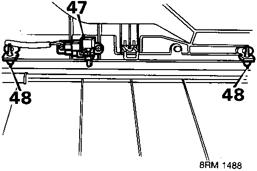 Diagram showing location of screws 48 and glovebox lamp 47